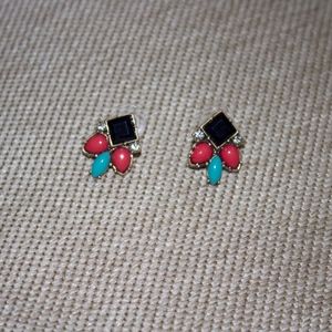 Turquoise and pink earrings